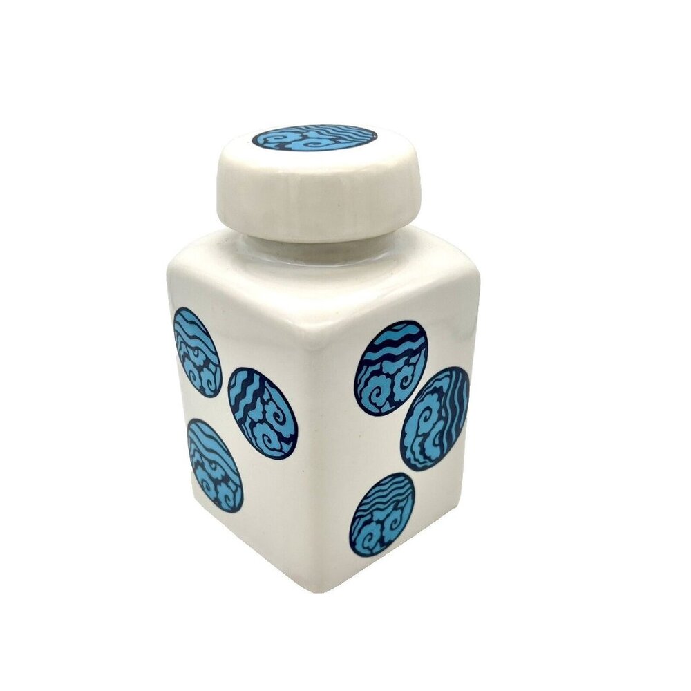 Estee Lauder Youth Dew Bath Crystals Vintage Porcelain Jar Blue and White Empty